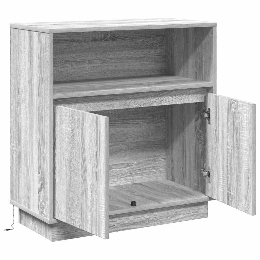 Skjenk Sonoma Grå med LED 71x34,5x75 cm