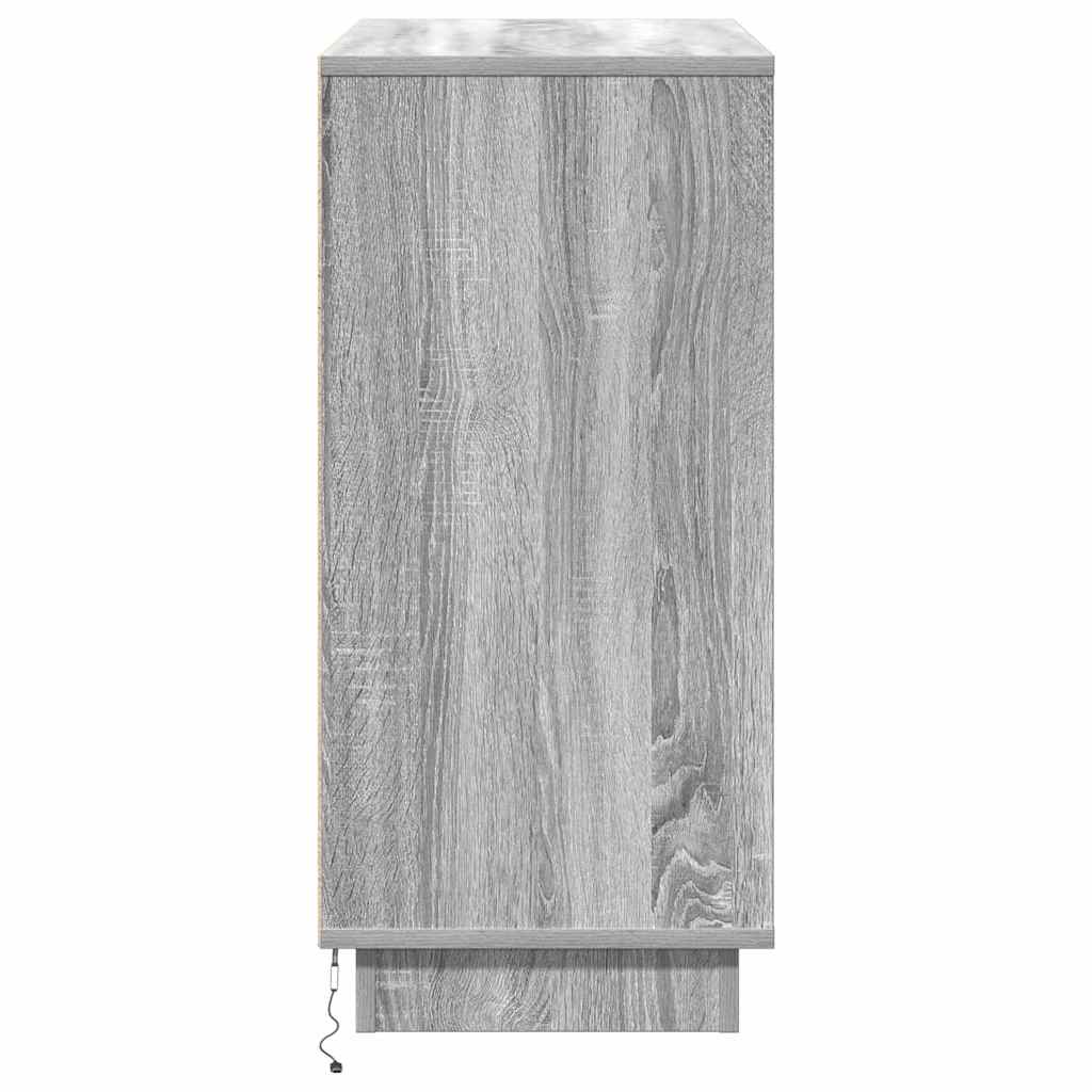 Skjenk Sonoma Grå med LED 71x34,5x75 cm