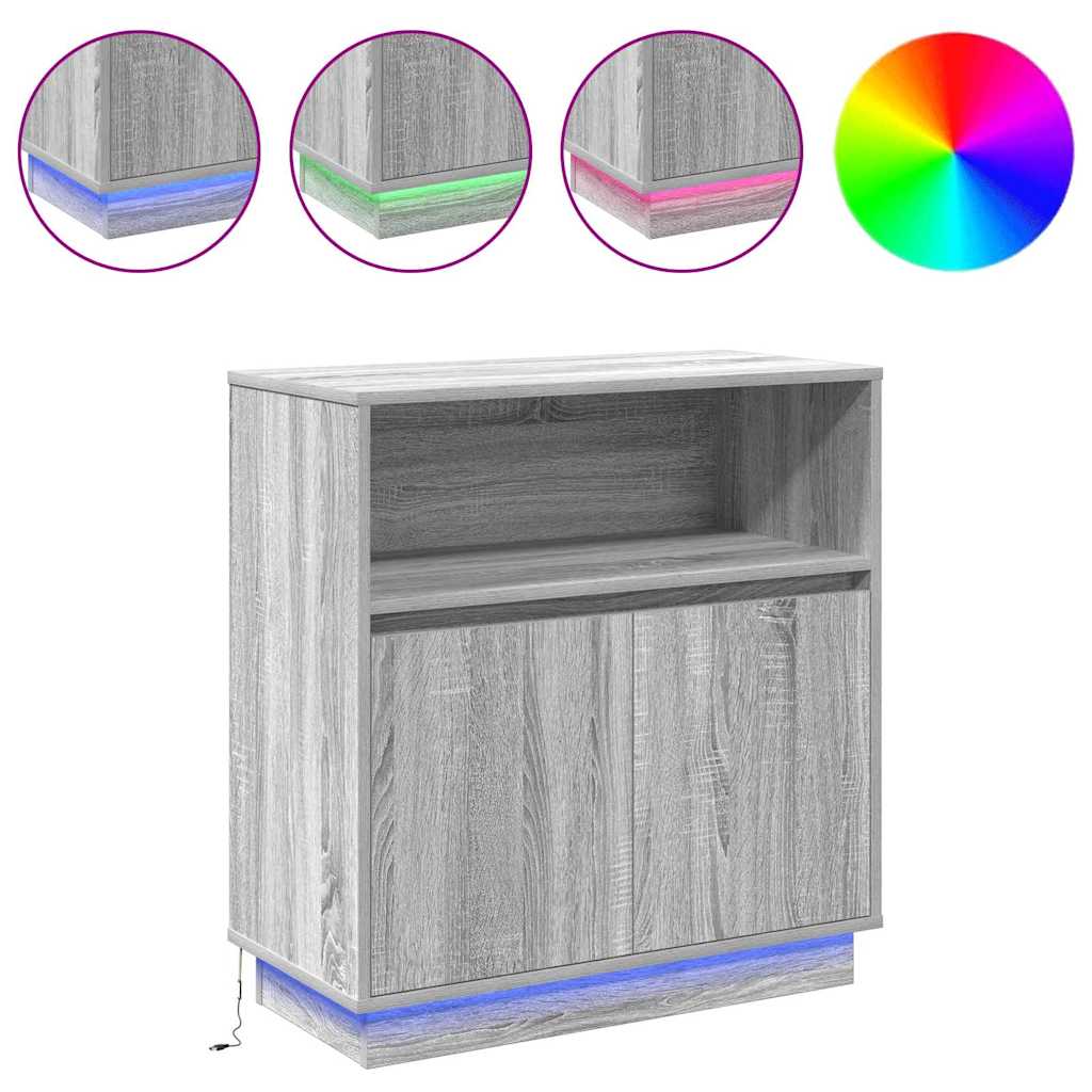 Skjenk Sonoma Grå med LED 71x34,5x75 cm