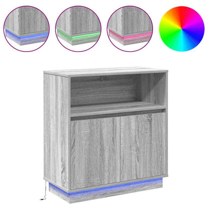 Skjenk Sonoma Grå med LED 71x34,5x75 cm