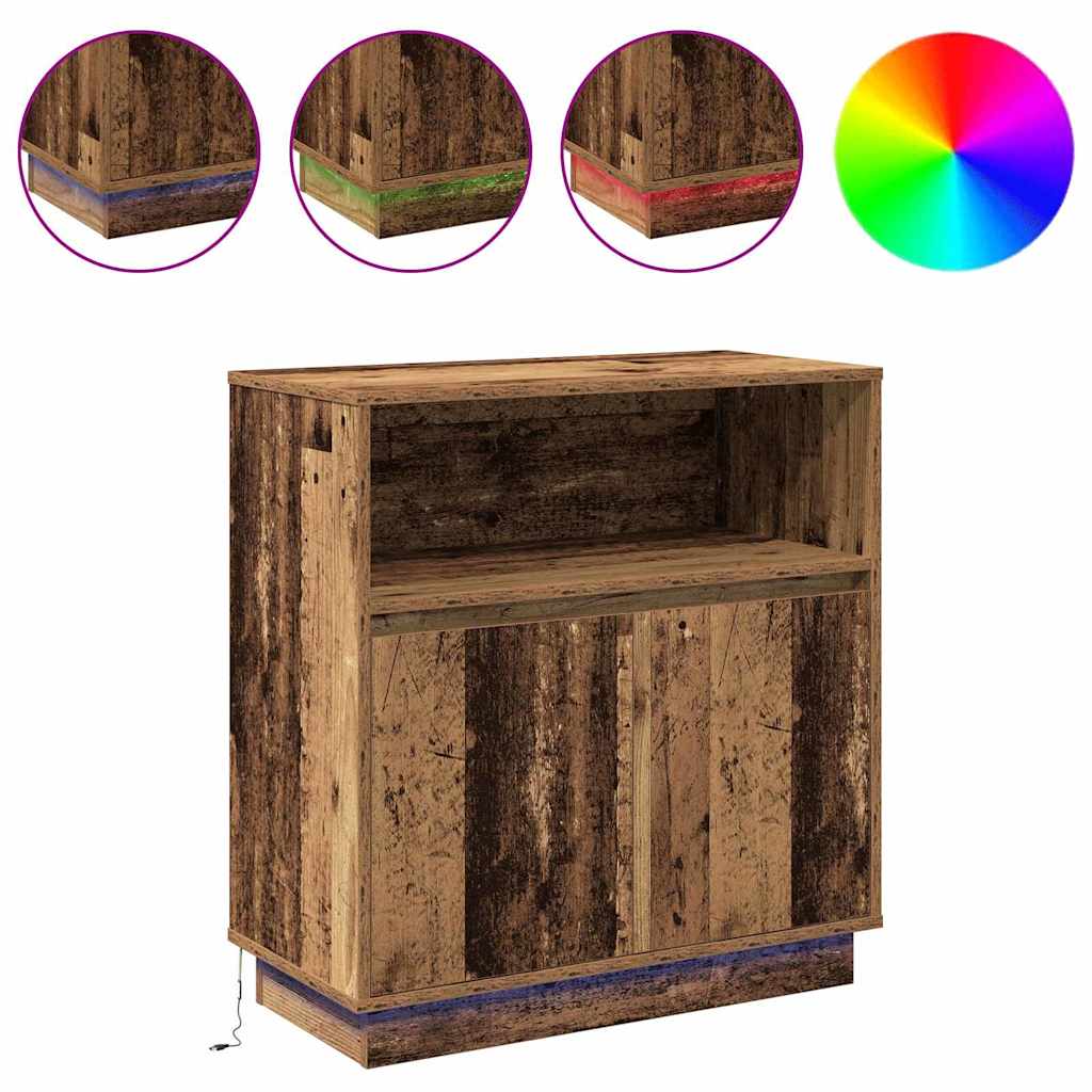 Skjenk Gammelt Tre med LED 71x34,5x75 cm