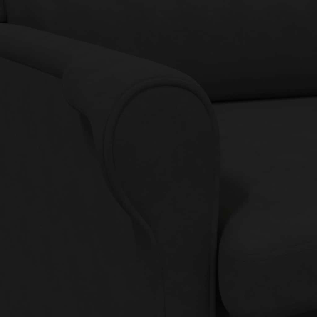 Lenestol Svart Stoffpolstring med treben