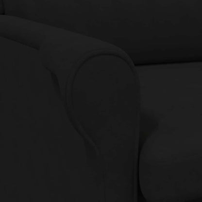 Lenestol Svart Stoffpolstring med treben