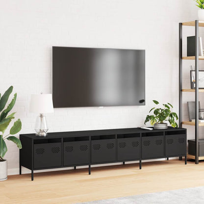 TV-Møbel DIV. TV-benk Svart 202x39x43,5 cm kaldvalset stål