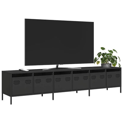 TV-Møbel DIV. TV-benk Svart 202x39x43,5 cm kaldvalset stål