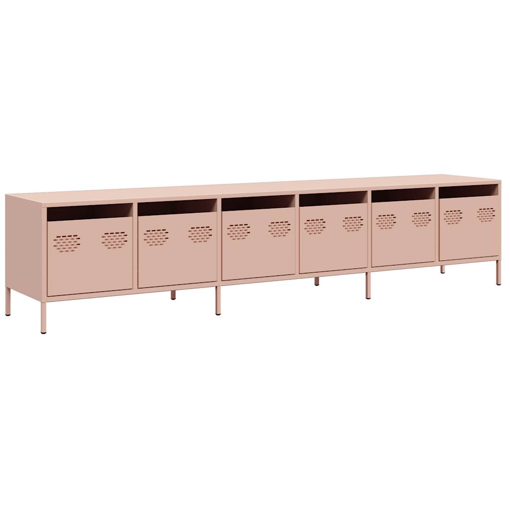 TV-Møbel DIV. TV-benk rosa 202x39x43,5 cm kaldvalset stål