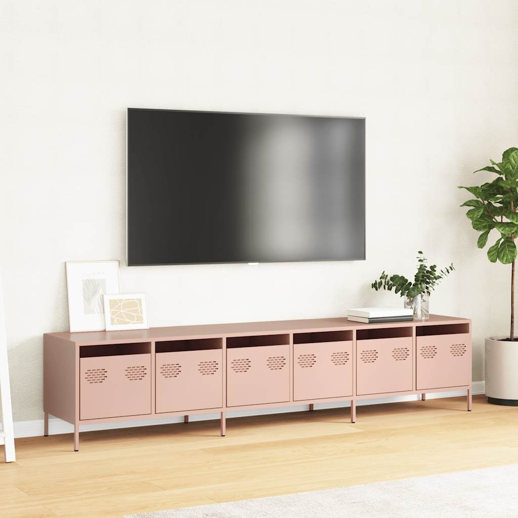 TV-Møbel DIV. TV-benk rosa 202x39x43,5 cm kaldvalset stål