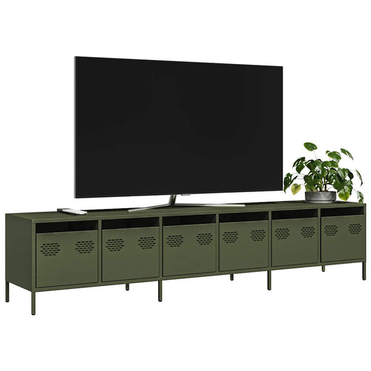 TV-Møbel DIV. TV-benk olivengrønn 202x39x43,5 cm kaldvalset stål