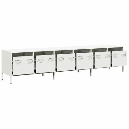 TV-Møbel DIV. TV-benk Hvit 202x39x43,5 cm kaldvalset stål