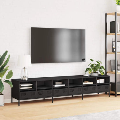 TV-Møbel DIV. TV-benk Svart 202x39x43,5 cm kaldvalset stål