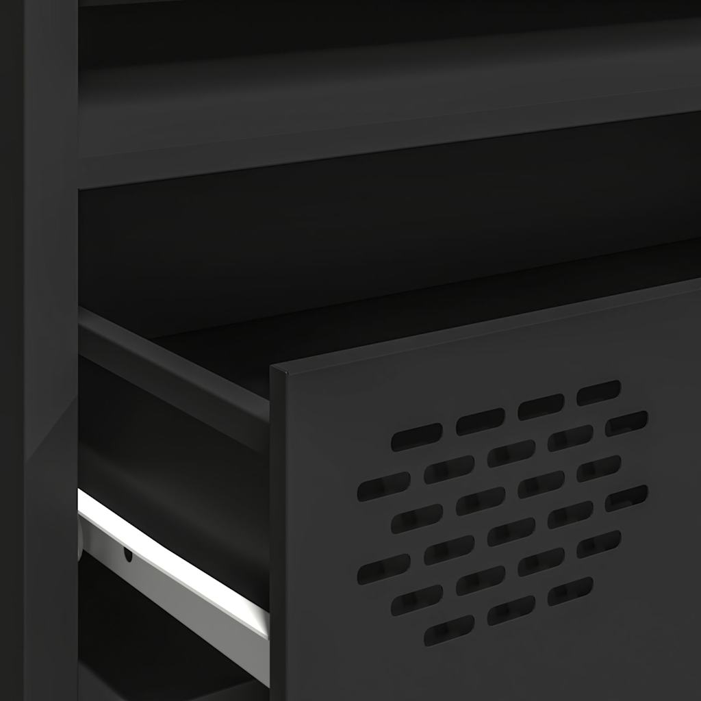 TV-Møbel DIV. TV-benk Svart 202x39x43,5 cm kaldvalset stål