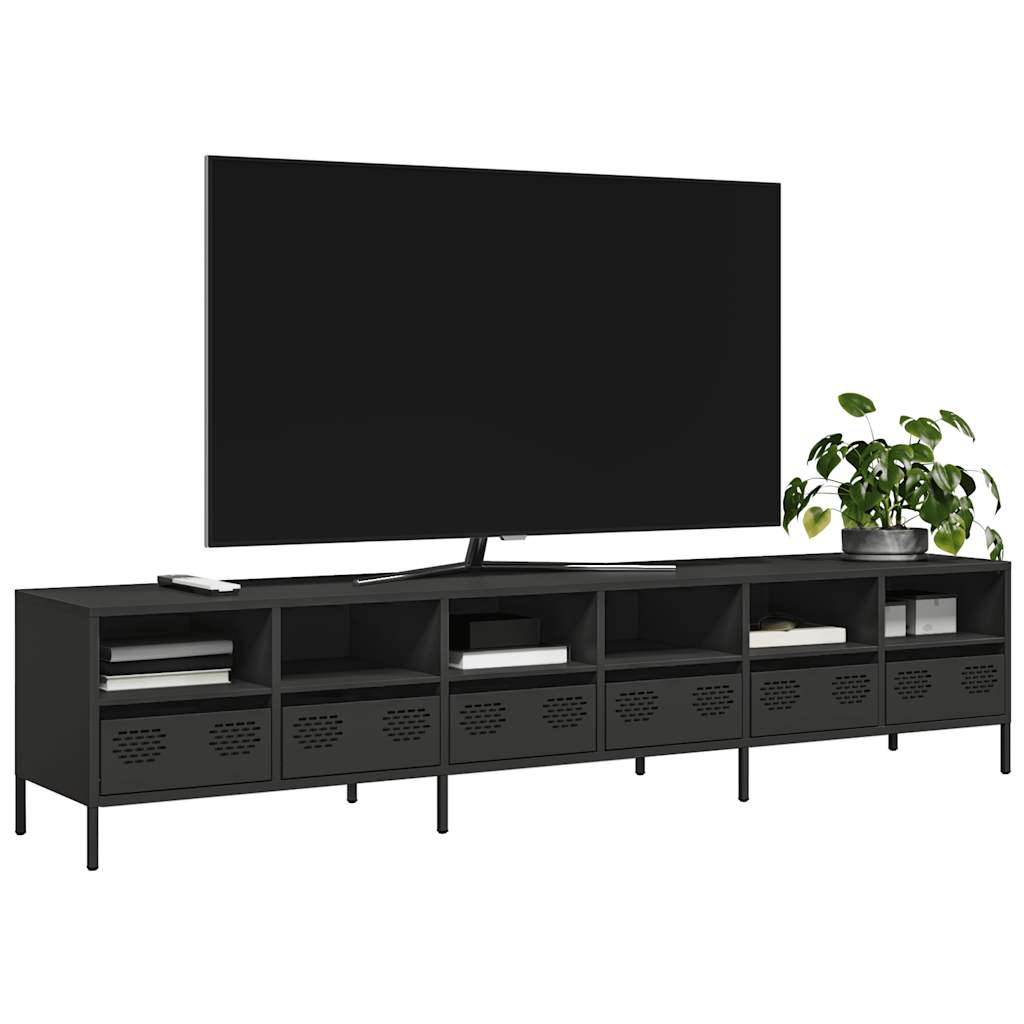 TV-Møbel DIV. TV-benk Svart 202x39x43,5 cm kaldvalset stål