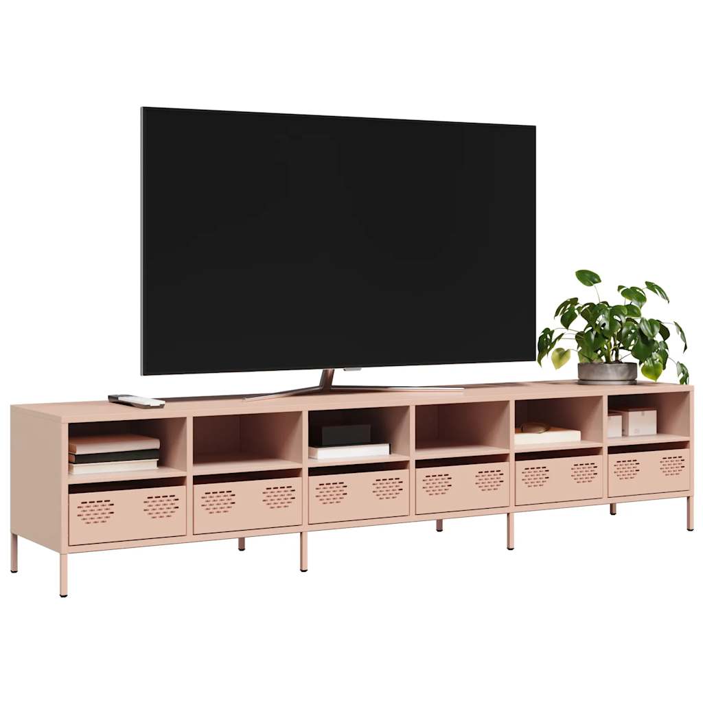 TV-Møbel DIV. TV-benk rosa 202x39x43,5 cm kaldvalset stål