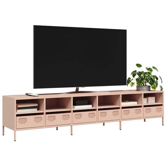 TV-Møbel DIV. TV-benk rosa 202x39x43,5 cm kaldvalset stål