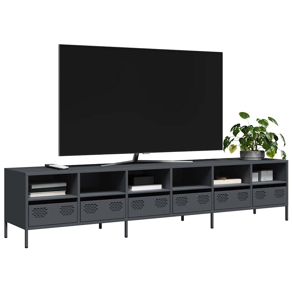 TV-Møbel DIV. TV-benk antrasitt 202x39x43,5 cm kaldvalset stål