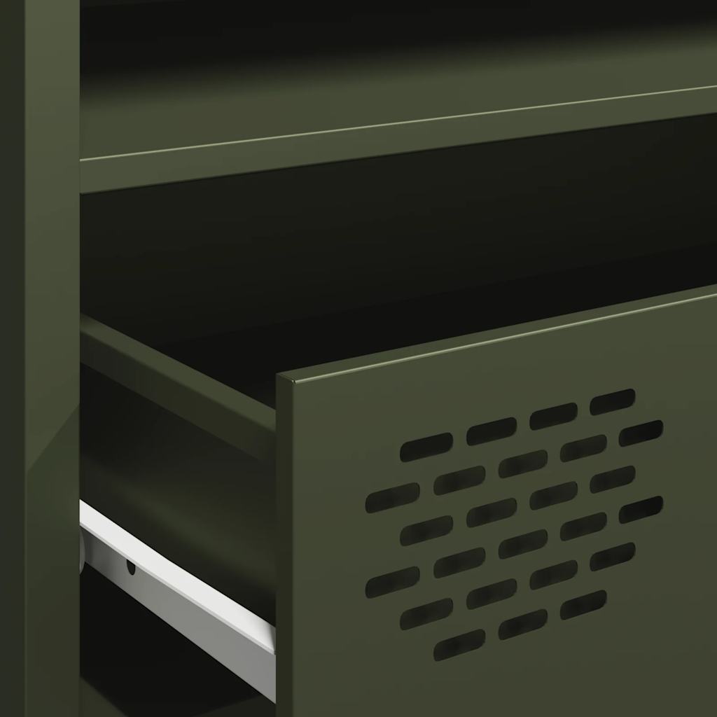 TV-Møbel DIV. TV-benk olivengrønn 202x39x43,5 cm kaldvalset stål