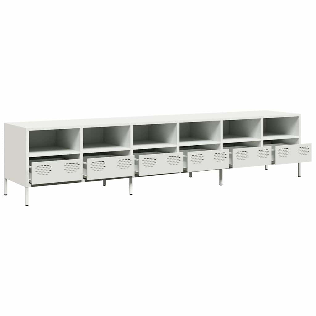 TV-Møbel DIV. TV-benk Hvit 202x39x43,5 cm kaldvalset stål