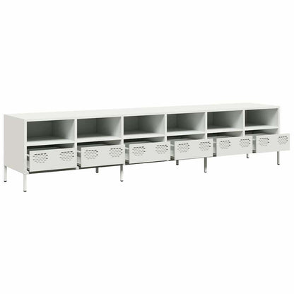TV-Møbel DIV. TV-benk Hvit 202x39x43,5 cm kaldvalset stål