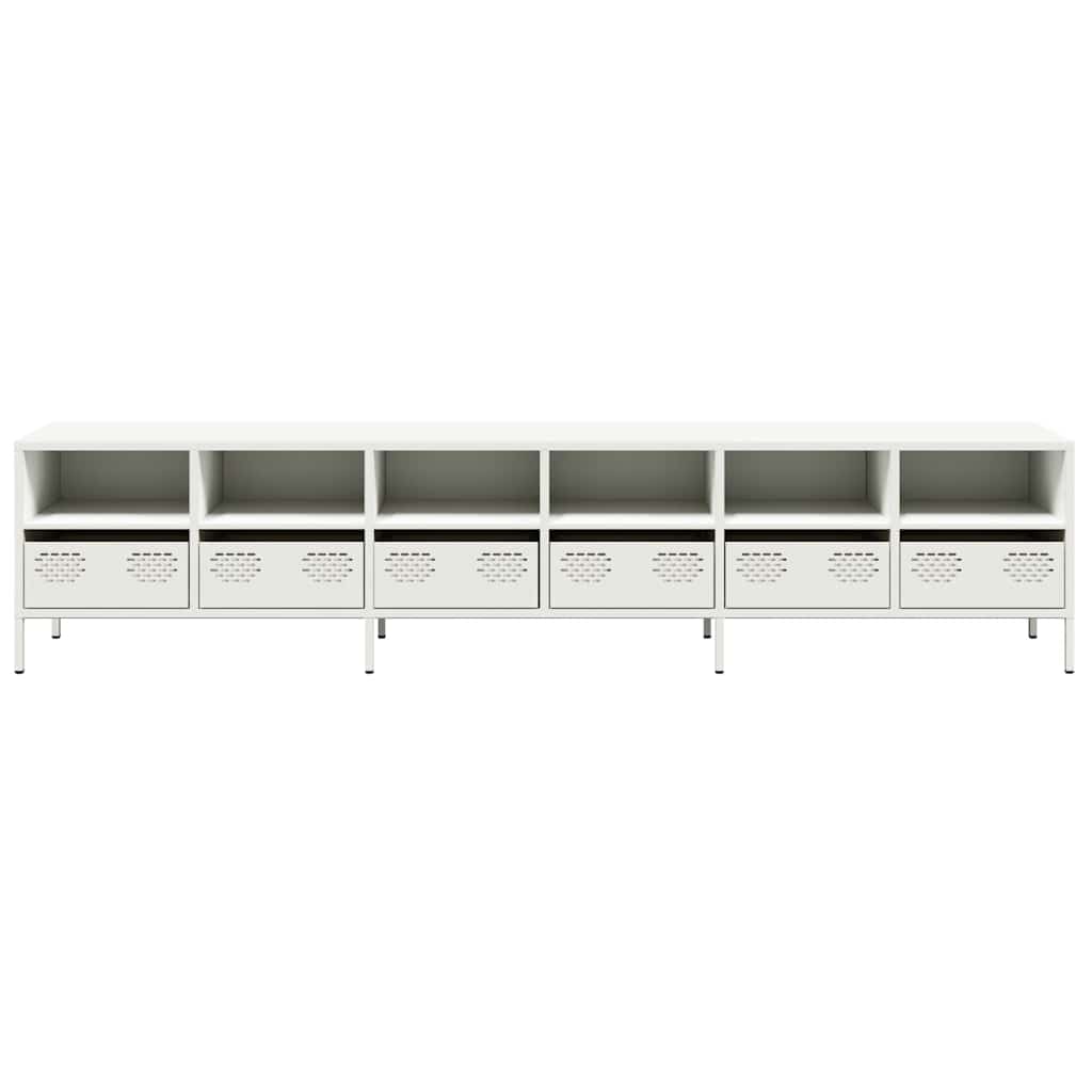 TV-Møbel DIV. TV-benk Hvit 202x39x43,5 cm kaldvalset stål