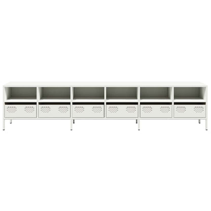 TV-Møbel DIV. TV-benk Hvit 202x39x43,5 cm kaldvalset stål