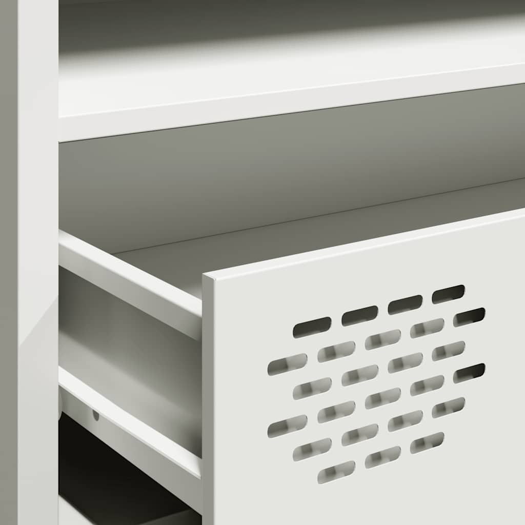 TV-Møbel DIV. TV-benk Hvit 202x39x43,5 cm kaldvalset stål