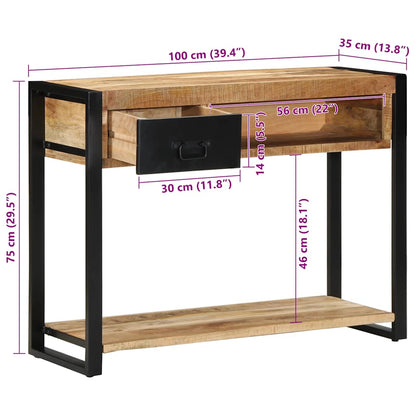 Avlastningsbord Konsollbord Tre 100x35x75 cm grovt heltre mangotre