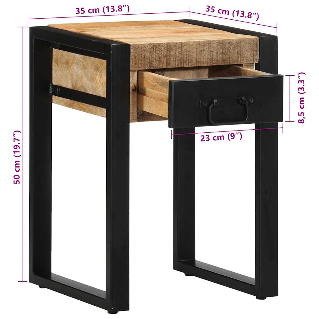 Sidebord Tre 35x35x50 cm grovt heltre mango