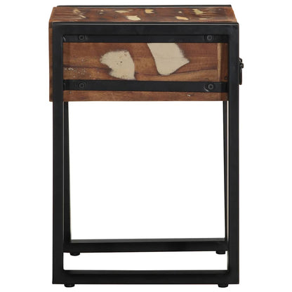 Sidebord Tre flerfarget 35x35x50 cm gjenvunnet heltre