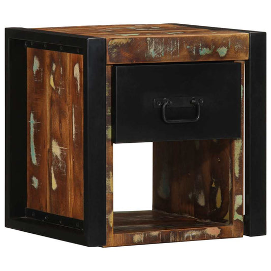 Nattbord Sengbord Tre Gjenvunnet Heltre flerfarget 40x35x40 cm