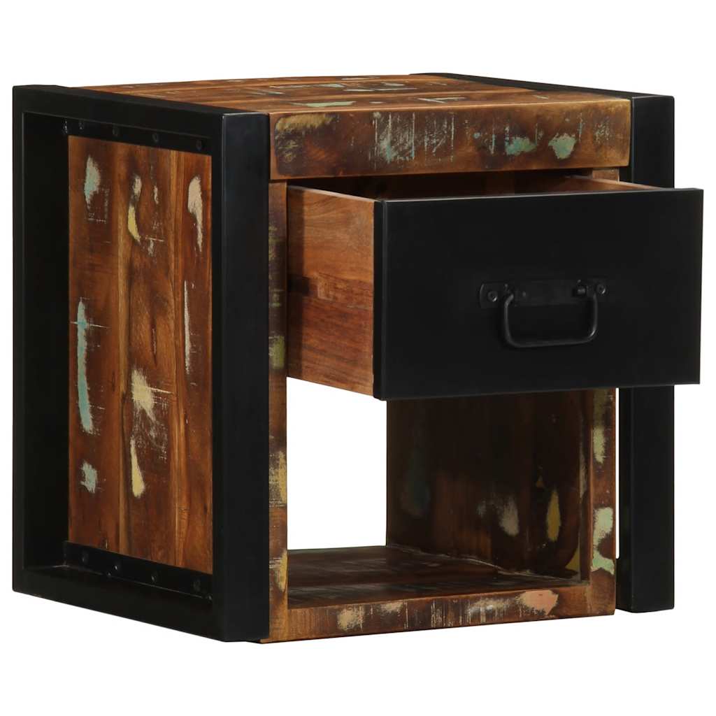 Nattbord Sengbord Tre Gjenvunnet Heltre flerfarget 40x35x40 cm