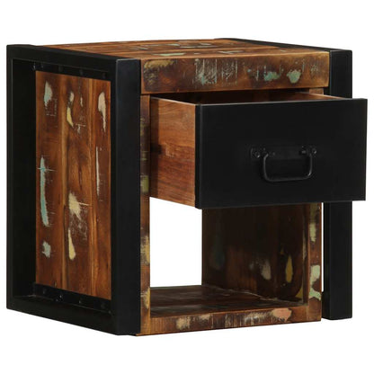 Nattbord Sengbord Tre Gjenvunnet Heltre flerfarget 40x35x40 cm
