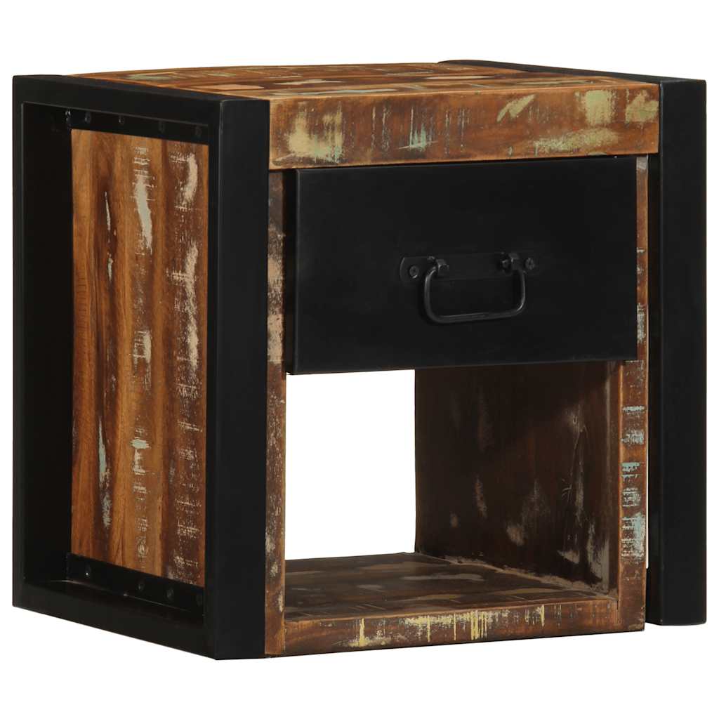Nattbord Sengbord Tre Gjenvunnet Heltre flerfarget 40x35x40 cm