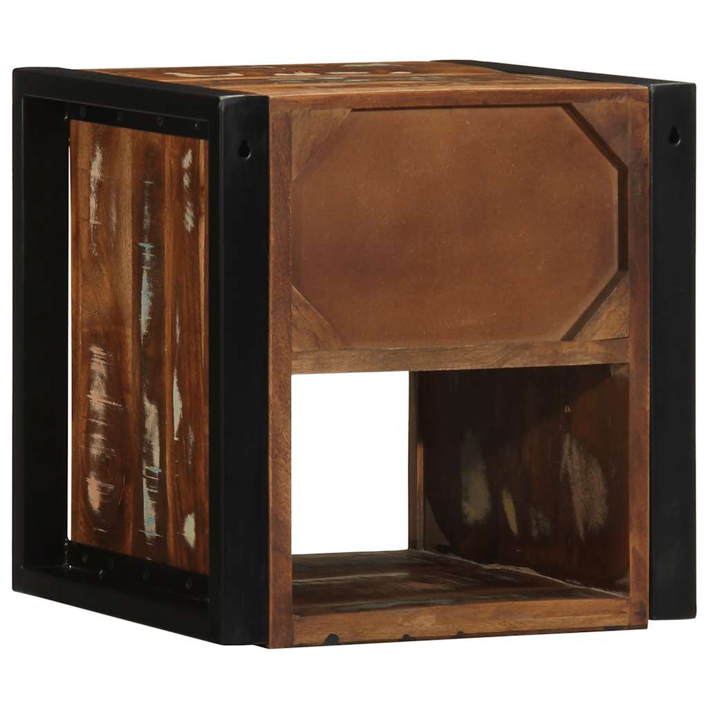Nattbord Sengbord Tre Gjenvunnet Heltre flerfarget 40x35x40 cm