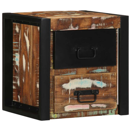 Nattbord Sengbord Tre Gjenvunnet Heltre flerfarget 40x35x40 cm