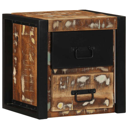 Nattbord Sengbord Tre Gjenvunnet Heltre flerfarget 40x35x40 cm