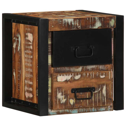 Nattbord Sengbord Tre Gjenvunnet Heltre flerfarget 40x35x40 cm