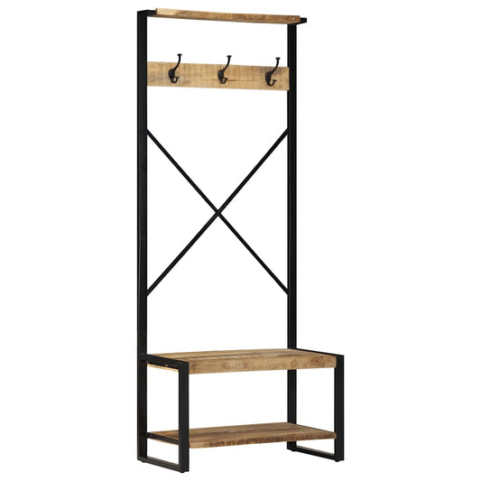 Hallmøbel Klesstativ 80x40x190 cm heltre grovt mangotre