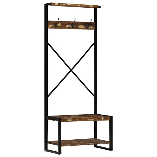 Hallmøbel Klesstativ flerfarget 80x40x190 cm gjenvunnet heltre