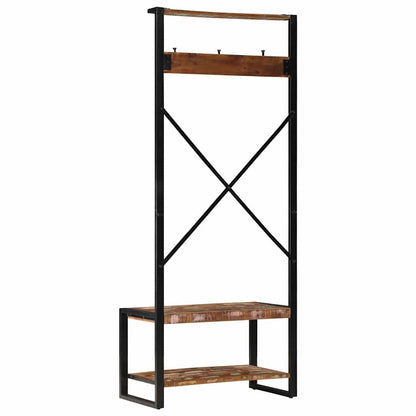 Hallmøbel Klesstativ flerfarget 80x40x190 cm gjenvunnet heltre