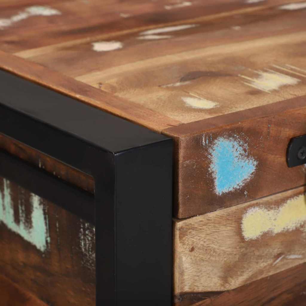 Oppbevaringskiste Flerfarget 80 x 35 x 45 cm Massivt gjenvunnet tre