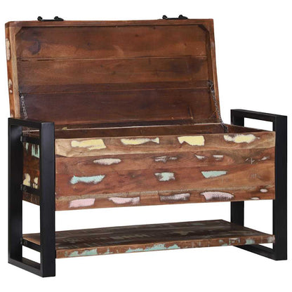 Oppbevaringskiste Flerfarget 80 x 35 x 45 cm Massivt gjenvunnet tre