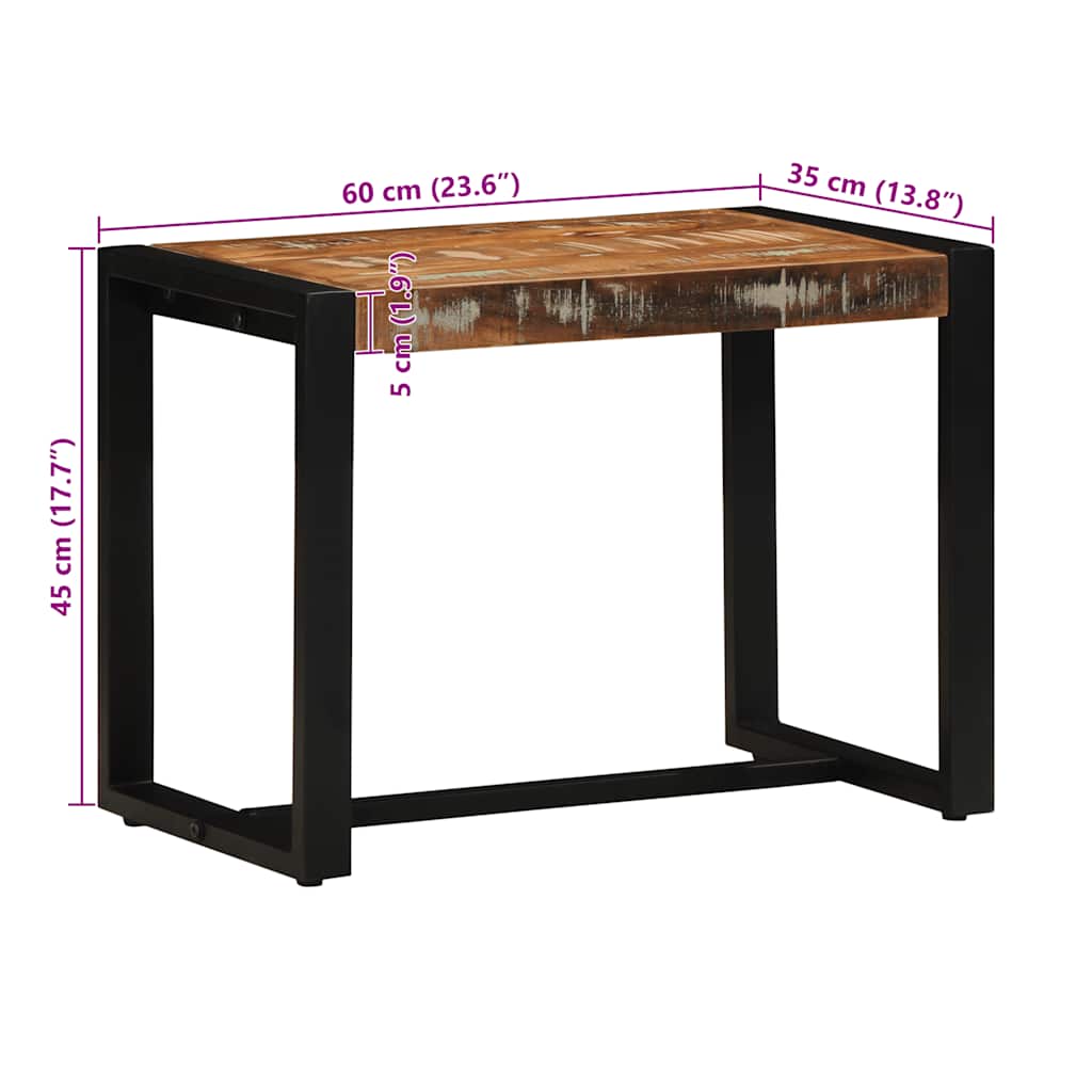 Sittebenk flerfarget 60x35x45 cm gjenvunnet heltre