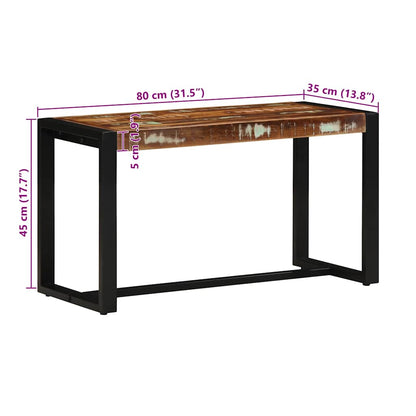 Sittebenk flerfarget 80x35x45 cm gjenvunnet heltre