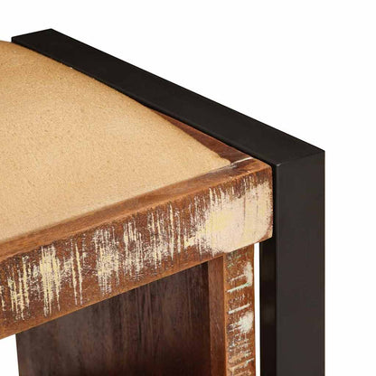 Oppbevaringsbenk med skuff Flerfarget Massivt gjenvunnet tre