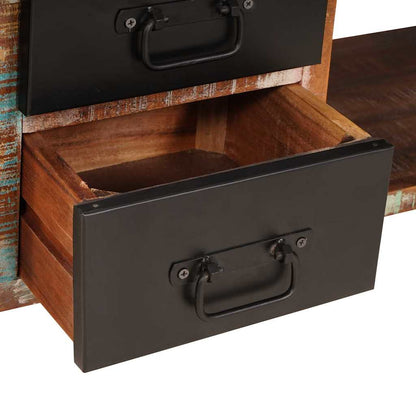 Oppbevaringsbenk med skuff Flerfarget Massivt gjenvunnet tre