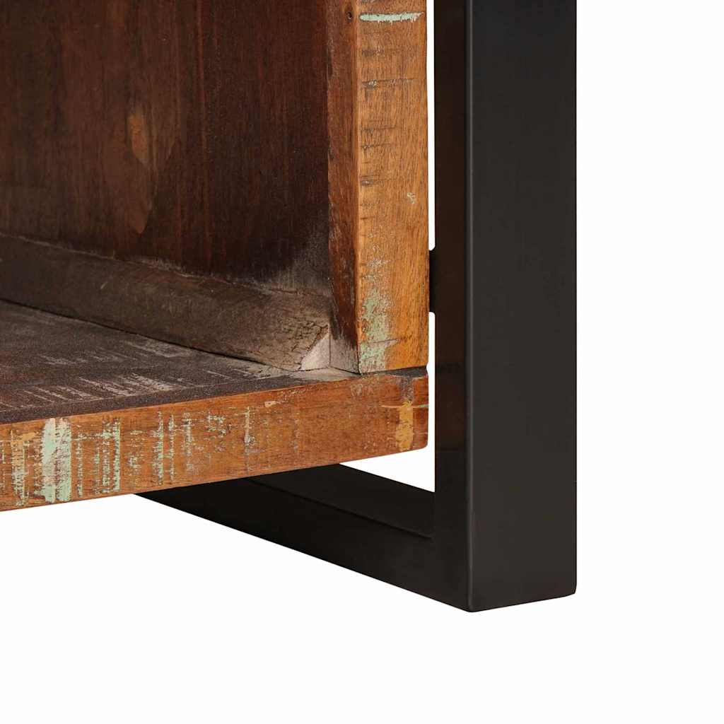 Oppbevaringsbenk med skuff Flerfarget Massivt gjenvunnet tre