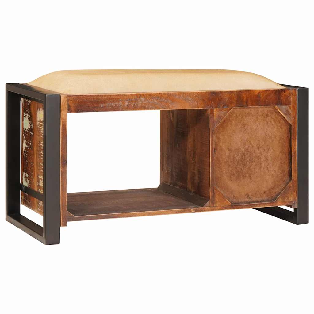 Oppbevaringsbenk med skuff Flerfarget Massivt gjenvunnet tre