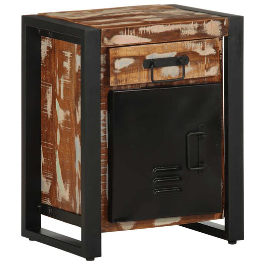 Nattbord Sengbord Tre Gjenvunnet Heltre flerfarget 40x30x50 cm