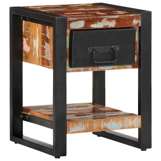 Nattbord Sengbord Tre Gjenvunnet Heltre flerfarget 35x34x45 cm