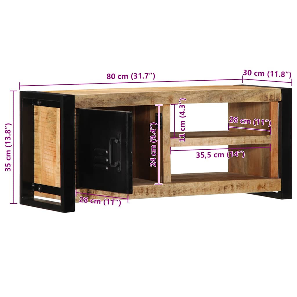 TV-Møbel Tre TV-benk heltre mango 80x30x35 cm